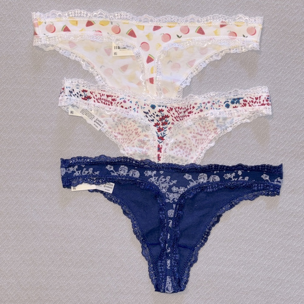 NWT Aqua Bundle of Medium Thong Panties - Picture 3 of 8